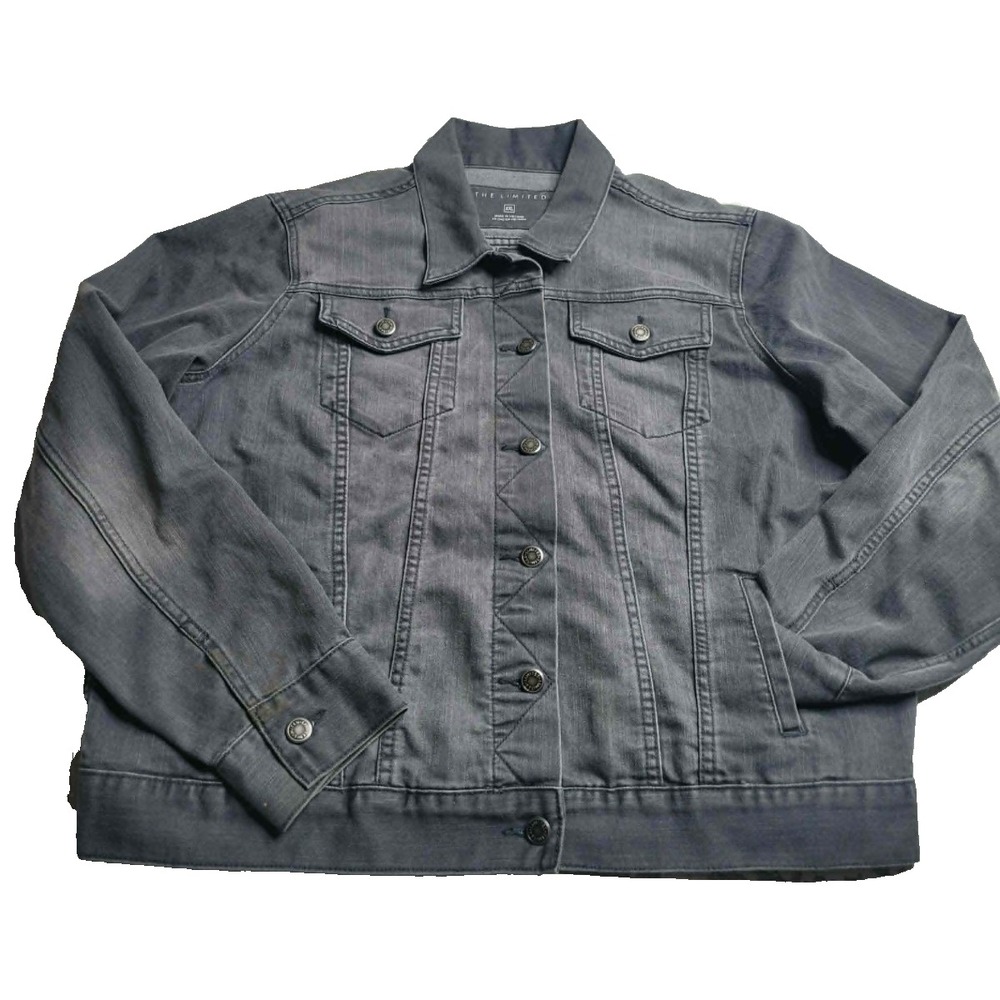 The Limited‎ Gray Denim Jacket Women's XXL Classic